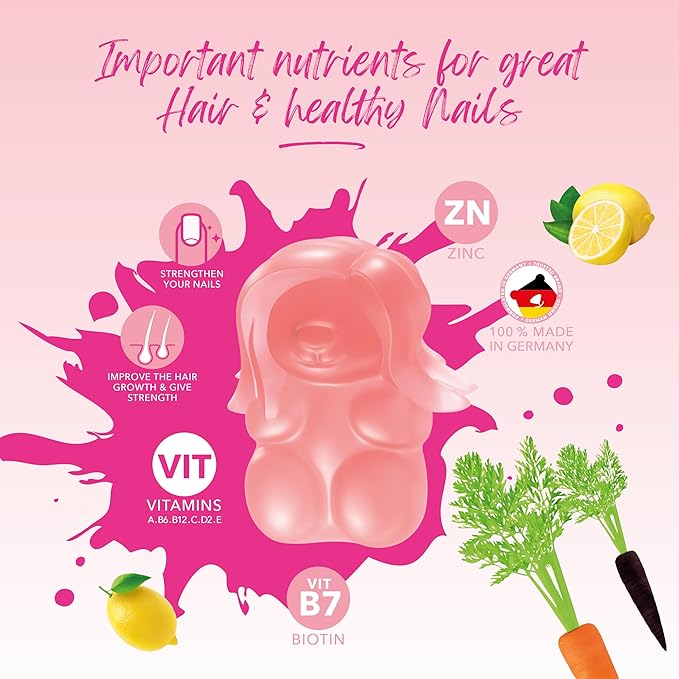 Women’s Hair Vitamins Gummies 1 Month Supply | Biotin 15,000mcg & Multi-Vitamin Complex for Hair, Skin & Nails | Salon-Quality Vegan Hair Care | 100% Vitamin Boost - 60 Count