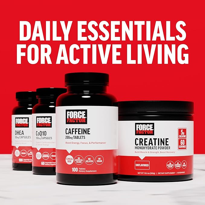 FORCE FACTOR L Arginine HCL, L-Arginine Supplement to Boost Nitric Oxide for Better Circulation, Blood Flow, and Muscle Pumps, L Arginine Powder 6000mg, Unflavored, 30 Servings