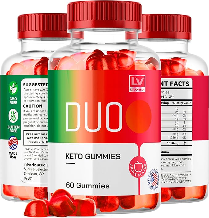 (2 Pack) Duo Keto ACV Gummies, Duo, Duo Gummies, Duo Keto, Duo Keto Gummies, Apple Cider Vinegar Gummies, Keto Duo ACV Gummies Advanced Formula 1050MG, 120 Gummys for 2 Months
