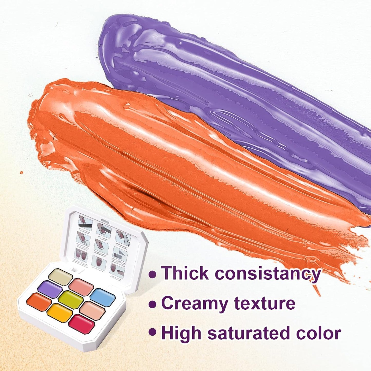 Gradient Painting Gel, 9 Bright Colors Ombre Gel Nail Polish Orange Yellow Blue for Pigment Pat Aura Nails French Manicure Soak Off UV Long-lasting Home Salon DIY Nail Art Joy Tints