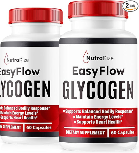 (2 Pack) Easy Flow Glycogen, EasyFlow Glycogen Support Capsules, Easy Flow Glyco Optimizer, Official EasyFlow Glyco Optimiser Capsules, Easy Flow Detox Cleanse, Easy Flow Glycol (120 Capsules)