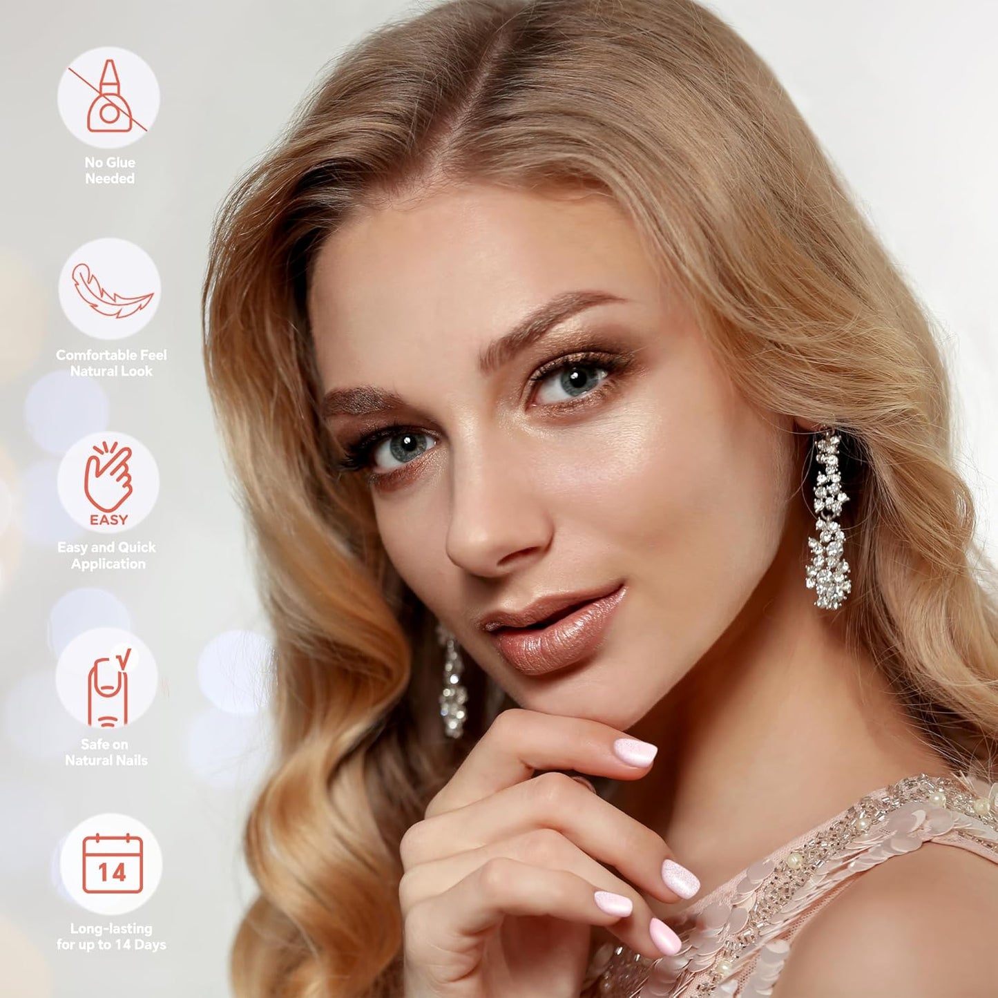 Semi Cured Gel Nail Strips-Travel friendly nail stickers portable manicure kit for vacations business trips easy to carry on the go,Works with Any UV/LED Lamps(Pixie Dust)