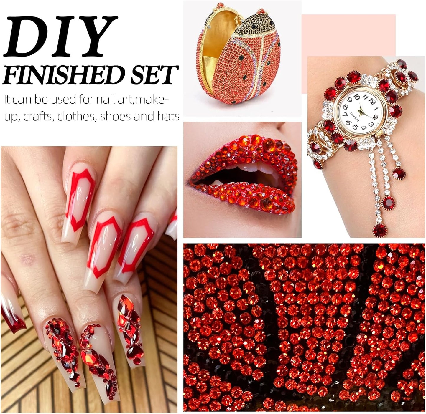 Hyacinth Flatback Rhinestones, Glass Rhinestones for Nail Art and Craft, Glue Fix, Loose Crystal Gemstones(Orange, SS8, 2880pcs, 2.3-2.5mm)