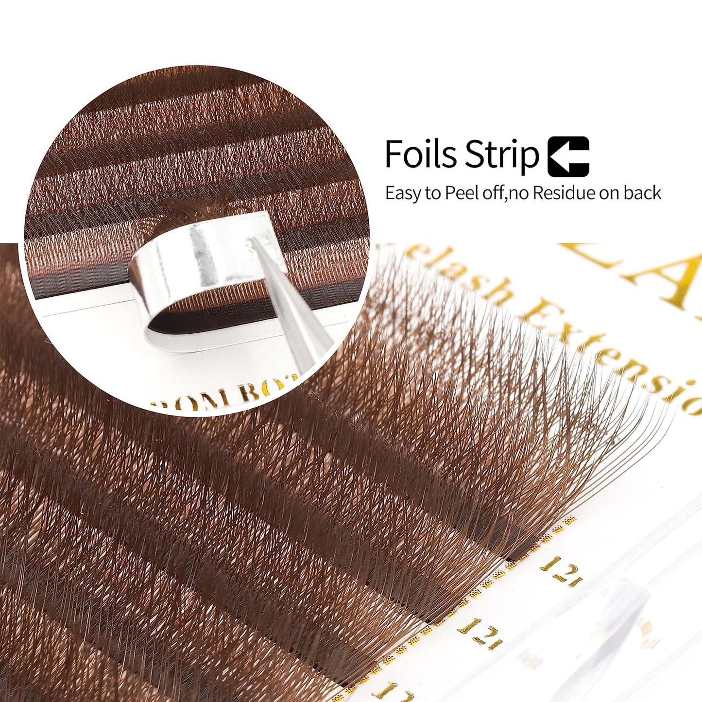 Lash Extensions Brown 4D W Eyelash Extensions W Shape 0.07mm Thickness C Curl 8mm Premade Fans Lashes Colored Lash Extension Volume Lashes Individual Lashes(W-Brown-4D-0.07-C,8mm)