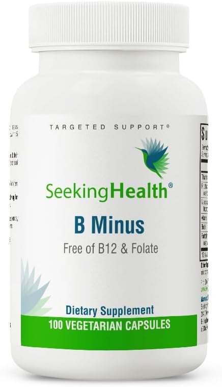 Seeking Health B-Minus - Complex Vitamin Supplement with Biotin & Riboflavin - Vitamin B Blend Supports Brain Health & Energy - 100 Capsules