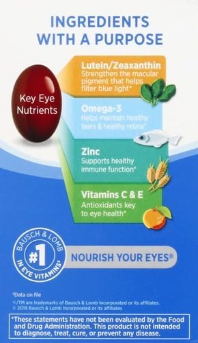 Ocuvite Eye Vitamin & Mineral Supplement, Contains Zinc, Vitamins C, E, Omega 3, Lutein, & Zeaxanthin, 90 Softgels (Packaging May Vary)