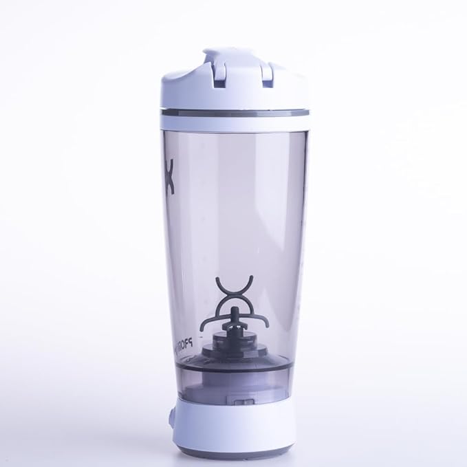 Promixx Original Shaker Bottle - Battery-powered for Smooth Protein Shakes - BPA Free, 20oz Cup (White)
