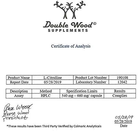 L Citrulline Capsules 1,200mg Per Serving, 210 Count (L-Citrulline Increases Levels of L-Arginine, Acts as a Nitric Oxide Booster) Muscle Recovery Supplement to Improve Muscle Pump by Double Wood
