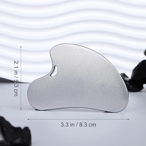 Gua Sha Facial Tools Guasha Tool Gua Sha Jade Stone for Face Skincare Facial Body Acupuncture Relieve Muscle Tensions Reduce Puffiness Festive Gifts (Matte Silver)