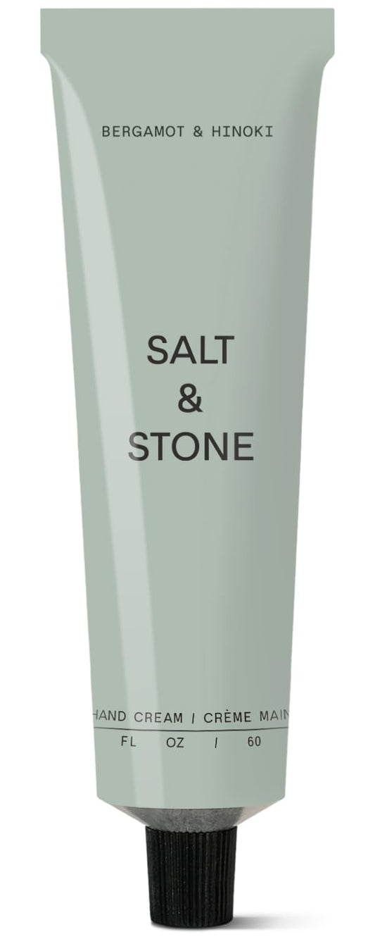 Salt & Stone Hand Cream for Women & Men | Bergamot & Hinoki | Hydrates, Nourishes & Softens Skin | Restores Dry Cracked Hands | Fast-Absorbing | Cruelty-Free & Vegan (2 fl oz)