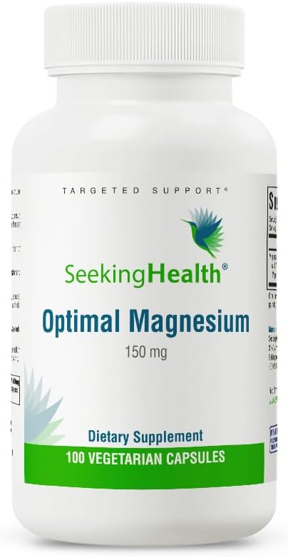Seeking Health Optimal Magnesium - Mineral Supplement Aids Optimal Magnesium Absorption - Bioavailable Forms of Magnesium for Energy, Sleep & Bone Health Support - 150 mg, 100 Capsules