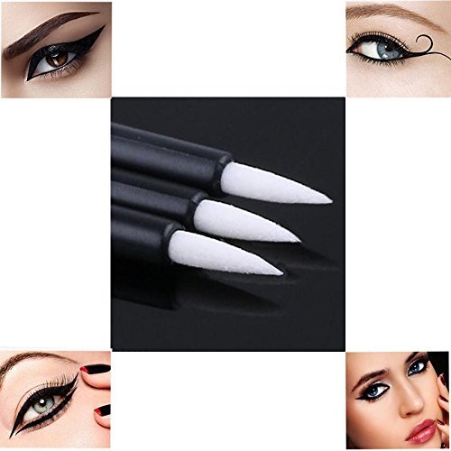 G2PLUS 100PCS Disposable Eyeliner Brush, Makeup Brushes Applicator, Cosmetic Eye Wands, Eyeliner Brush Applicator for Lip Liners, Eye Makeup, Eyelashes and Detail Painting (Black)