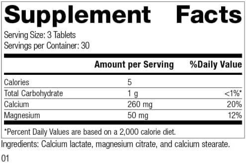 Standard Process Calcium Lactate - Immune Support and Bone Strength - Bone Health and Muscle Supplement with Magnesium and Calcium - 90 Tablets
