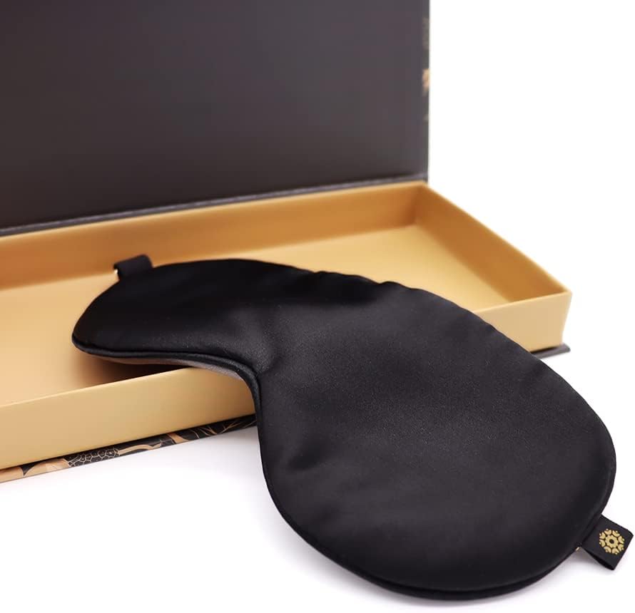 Premium 25 Momme Mulberry Silk Eye Mask for Sleeping (Midnight)