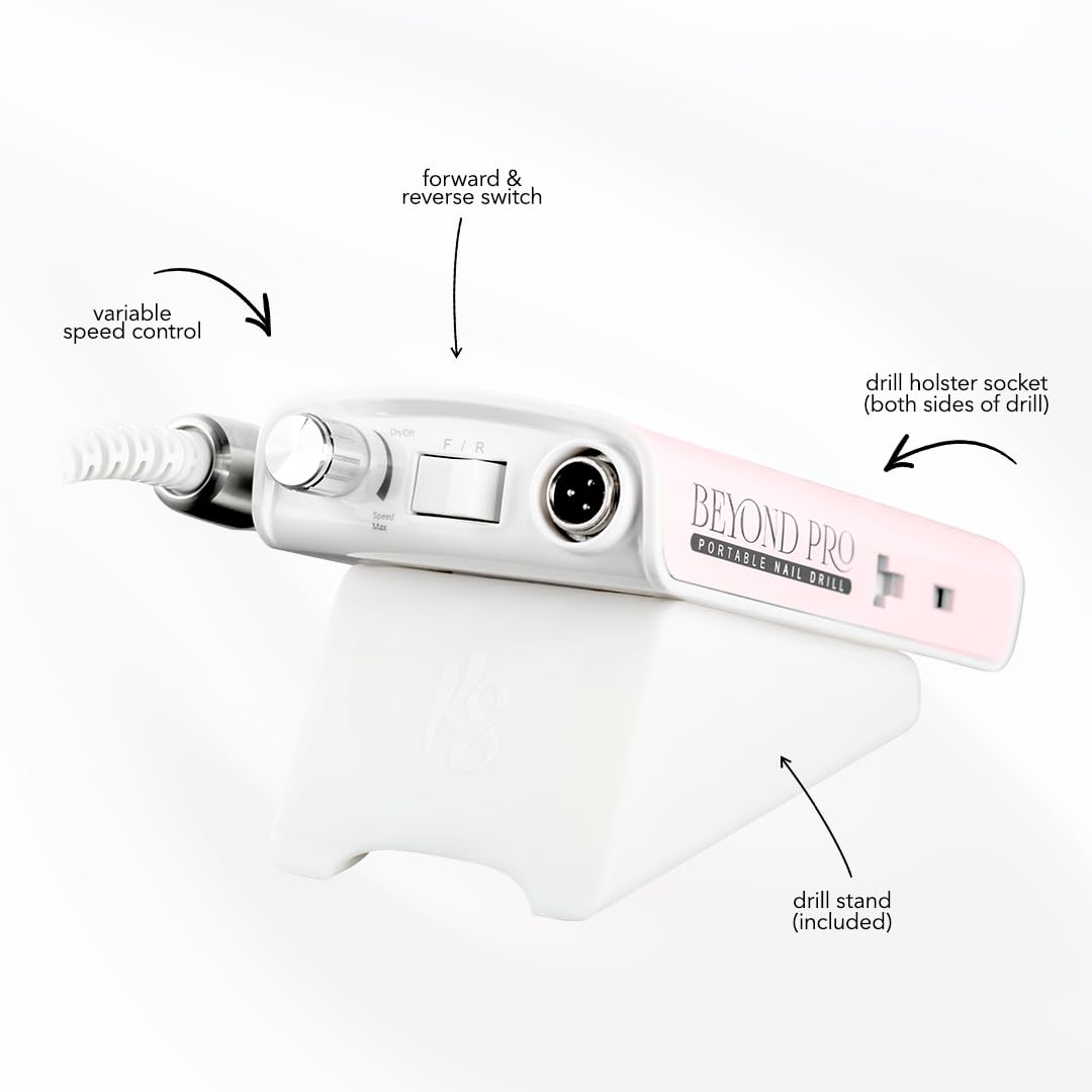 Kiara Sky Beyond Pro Nail Drill | Portable, Rechargeable & Cordles | Pink