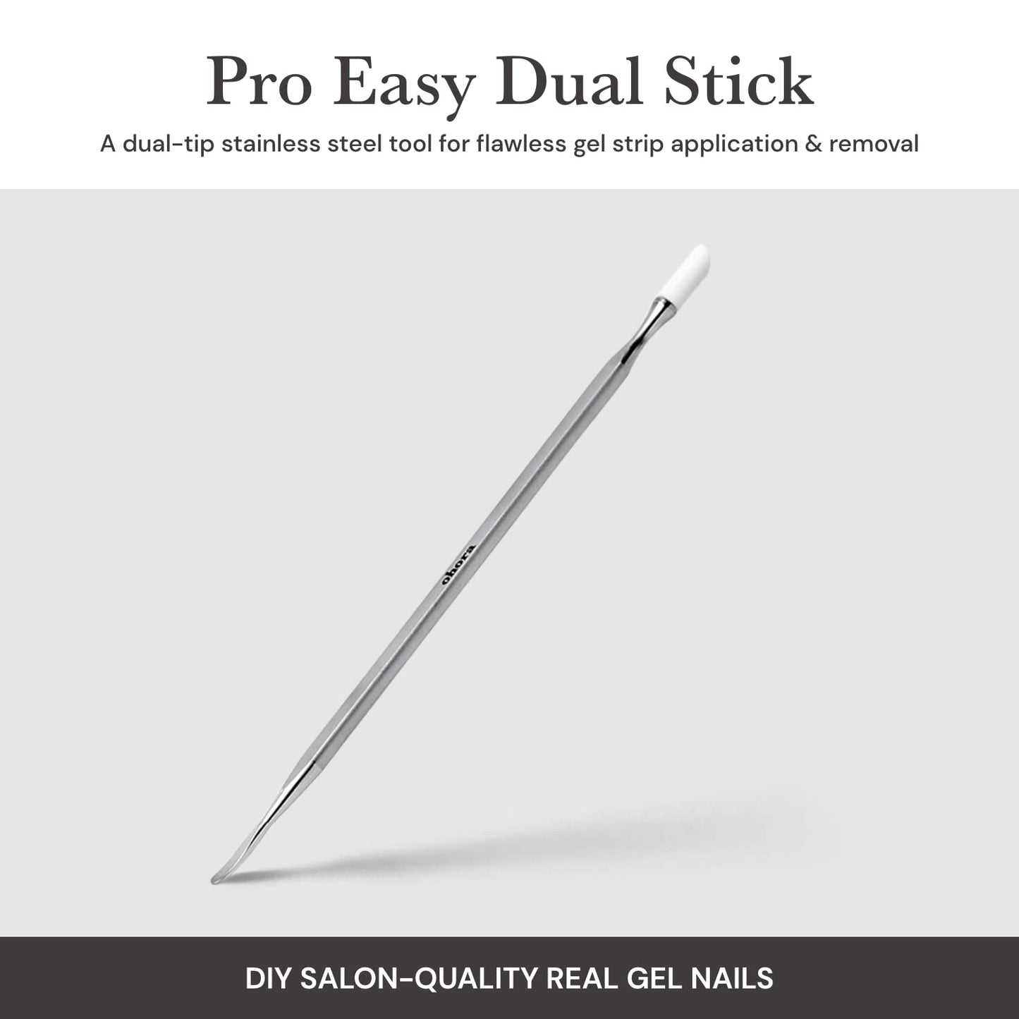 ohora Care Pro Easy Dual Stick - Stainless Steel, Professional Salon Quality, Nail Art Tools for Salon & Home