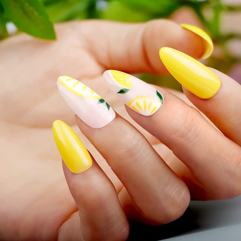 Almond Nail Tips Short - INFELING 500Pcs Full Cover Nail Tips, Acrylic False Fake Nails with Box for Nail Salons and DIY Nail Art, 10 Size, Natural