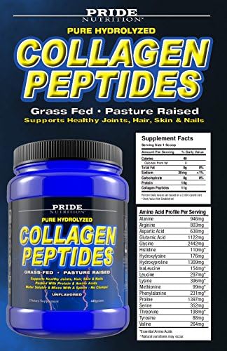 Collagen Peptides Powder - Grass Fed Pasture Raised Hydrolyzed Paleo and Keto Protein Supplement - for Youthful Skin, Healthier Hair, Joints, Stronger Nails - GMO and Gluten Free