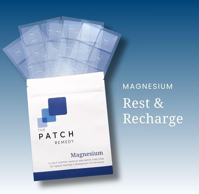 The Patch Remedy Magnesium Patches Transdermal - (30 Day Supply) Topical Magnesium Glycinate Patch for Women & Men, Muscle Cramps, Sleep & Relaxation Support