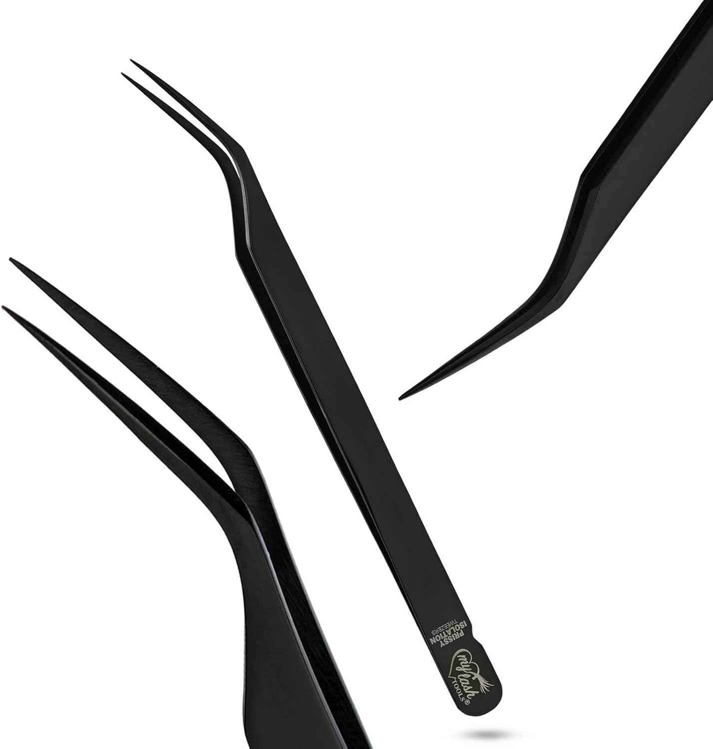 My Lash Tools New Isolation Lash Tweezers For Eyelash Extensions Best for Individual Isolation & Classic Lashes Japanese Stainless Steel Lightweight Precision Lashing Twisers (1pc, Black)
