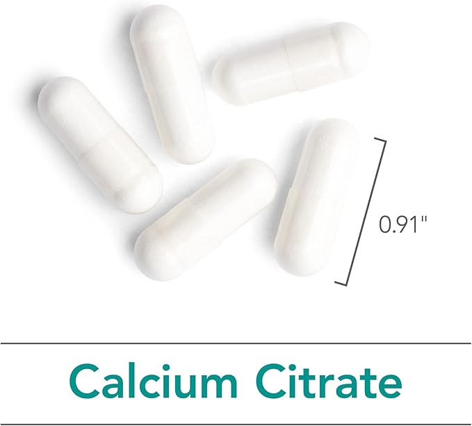 Nutricology Calcium Citrate - Pure Calcium, Bone Strength, Well-Absorbed, Without Vitamin D, Calcium Only, 150mg Supplement, Vegetarian Capsules - 180 Count