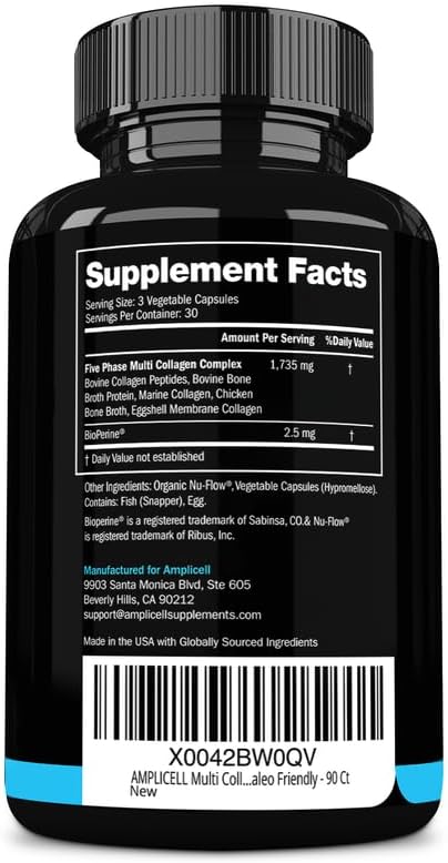 Multi Collagen Pills for Women - Collagen Supplements Fast Absorption Collagen for Women & Men - Collagen Protein Type I II III V & X - Hydrolyzed Collagen Peptides for Hair, Skin & Nails - 90 Caps