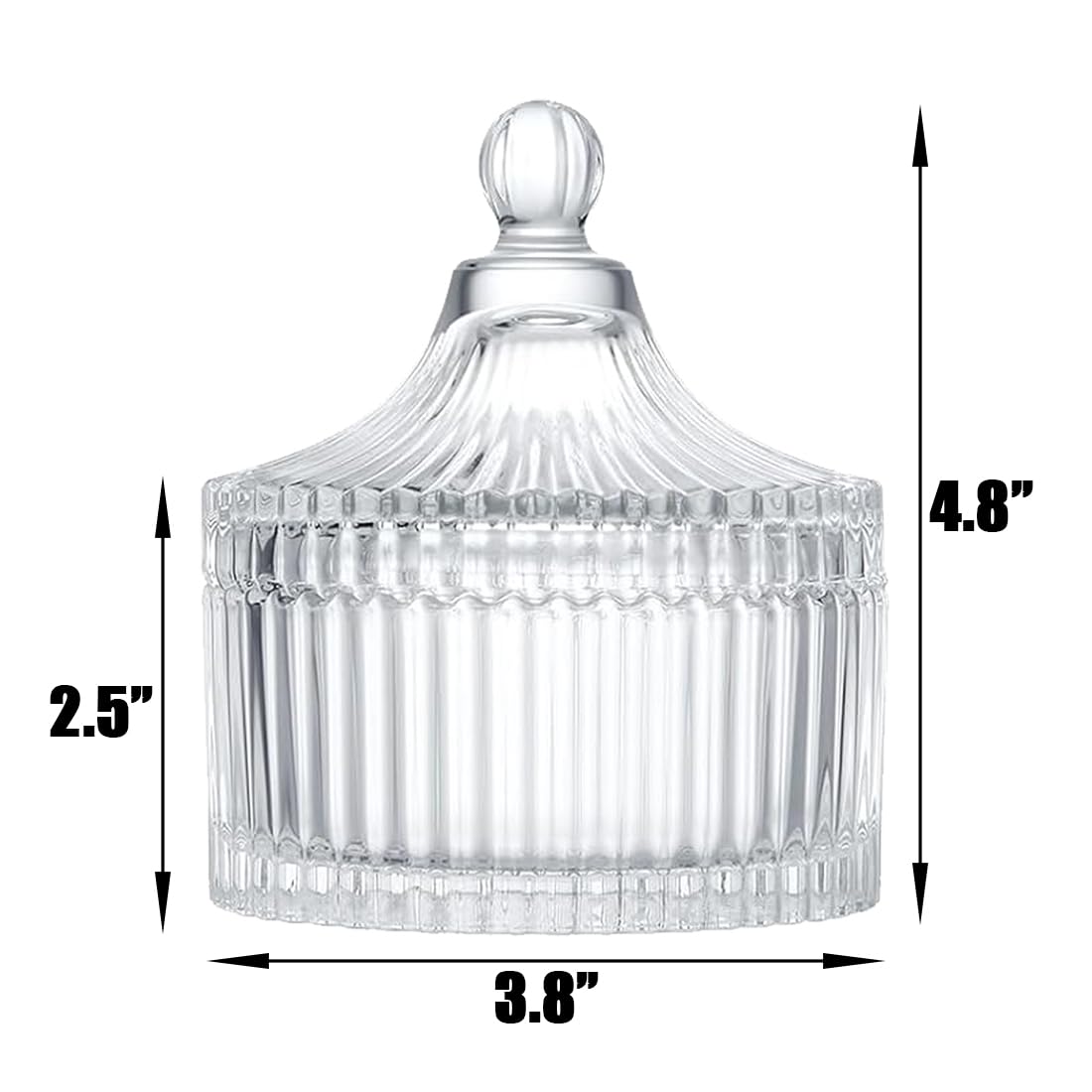 Ultra Soft Powder Puff and Container 3.3" High Density Velvet Dusting Washable Reusable Powder Puff,Bathroom Dressing Table Cotton Swab Storage Jar(Clear)