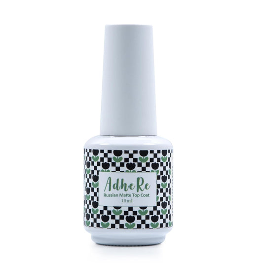 ADHERE Matte Gel Top Coat for Gel Nail Polish, 15ml Powder-Resist Matte Finish for Detail Chrome Powder Painting Long Lasting DIY Home Nail Salon