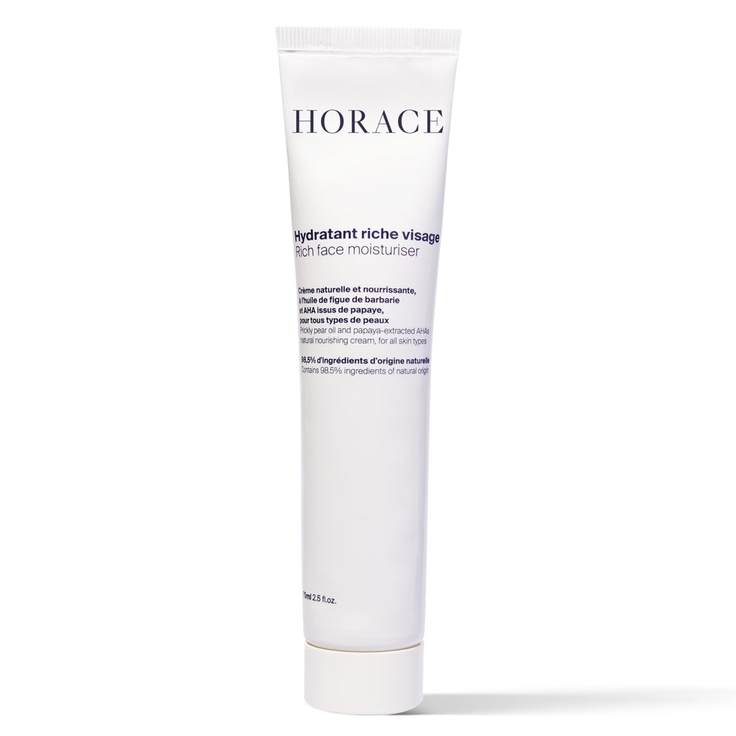 HORACE Rich Face Moisturizer for Men - Hydrating Cream with Organic Prickly Pear Oil and Shea Butter - Moisturising Skincare for All Skin Types - Unscented, 2.5 fl.oz