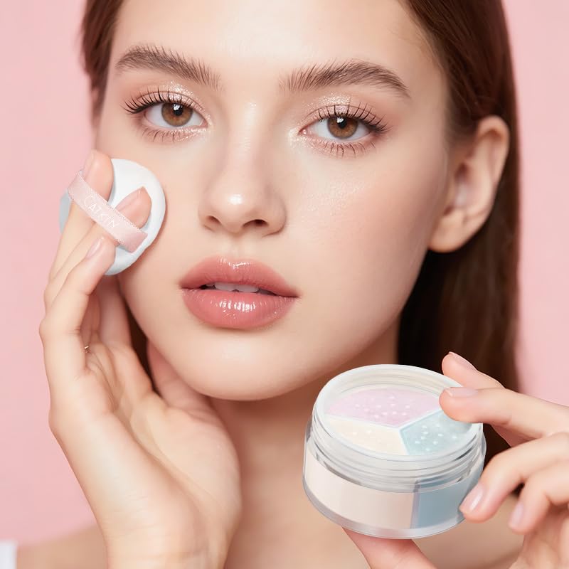 CATKIN Loose Setting Powder - Translucent Matte Finishing Powder, 3 Colors Even Skin Tone, Oil Control Makeup Pore Minimizing Powder with Velour Puff (0.42oz, C04 Matte for Dry Skin)