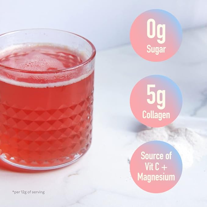 Organika Electrolytes + Enhanced Collagen- Strawberry Peach Flavor- Sugar-Free Hydration + Protein 360 Gram - 30 Servings