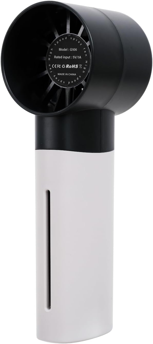 Portable mini spray fans,misting fan portable and water supplement fan, 5-speed 30ML water tank, suitable for travel, beach and office use (Grey)