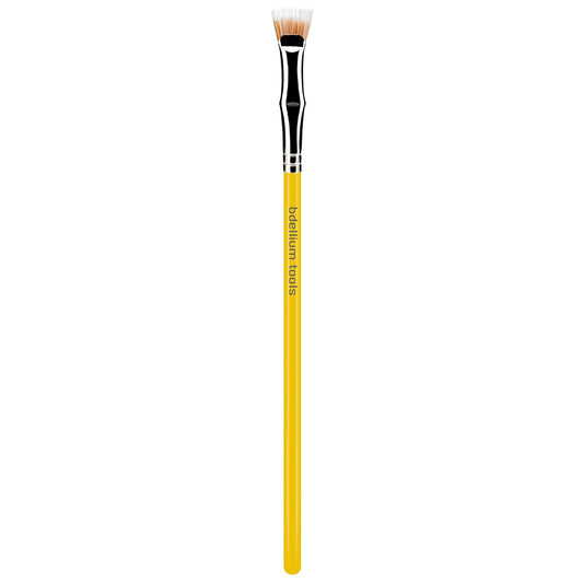 Bdellium Tools Professional Makeup Brush - Studio Series 729 Duo Fiber Bent Mascara Fan - With Soft Synthetic Fibers, For Applying Mascara (Yellow, 1pc)