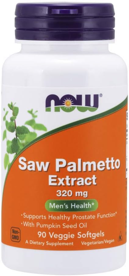NOW Foods Supplements, Saw Palmetto Extract 320 mg with Pumpkin Seed Oil, Men's Health*, 90 Veg Softgels
