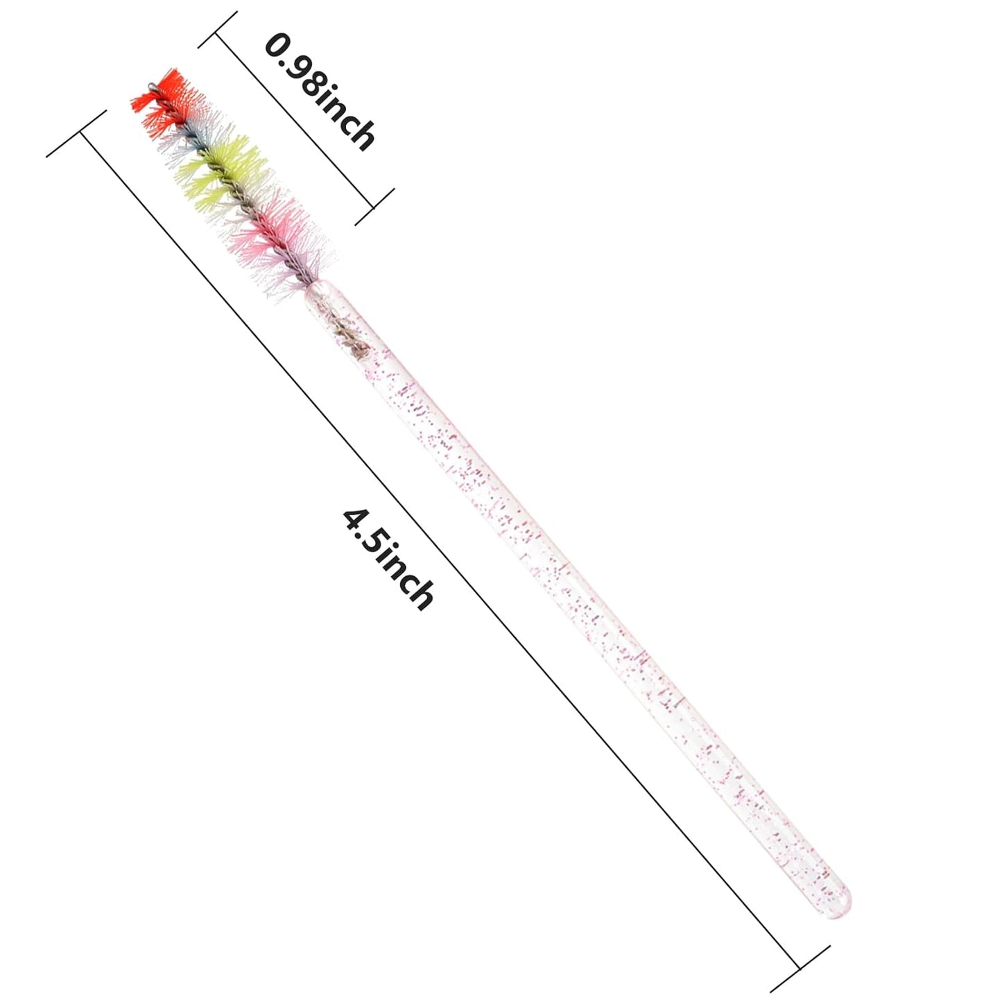 300PCS Disposable Mascara Wands Spoolie Brush Crystal Eyebrow Rainbow Brushes Eyelash Extension Applicator Makeup Kits.myaokue-up(Mix 6 Color)