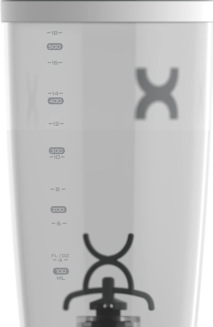 Promixx Original Shaker Bottle - Battery-powered for Smooth Protein Shakes - BPA Free, 20oz Cup (White)