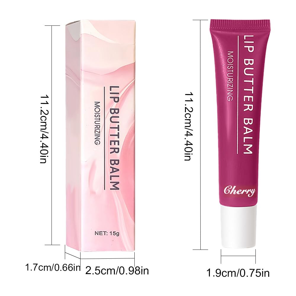 Summer Hydrating Lip Butter Balms Lip Gloss,Natural Vegan Lip Balm Tinted for Instant Moisture,Shine,Hydration Purple-Tinted,Soothes & Softens Dry Lips,Bálsamo labial hidratante 04#Cherry (0.5 Oz)