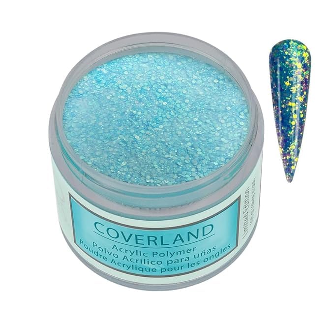 Tones Coverland Acrylic Powder | Blue Lagoon | 1.5 Oz | Limited Edition for Nail Design | Sculpting | Masking Bed Imperfections | Professional Supplies