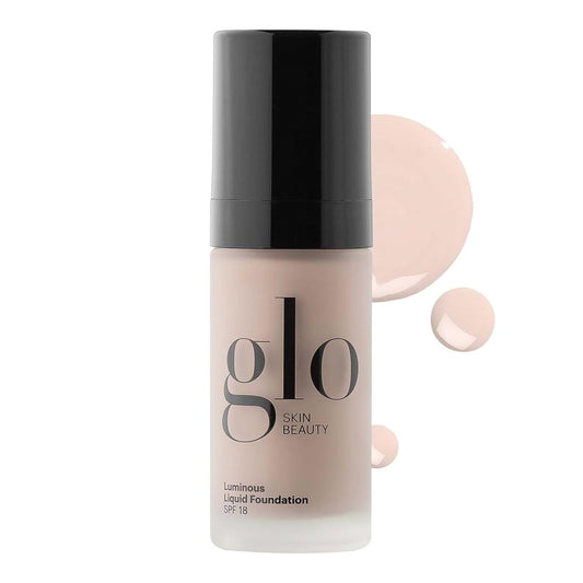 Glo Skin Beauty Luminous Liquid Foundation with SPF 18 (Alabaster) - Mineral Makeup, Improves Uneven Skin Tone, Smooths & Corrects Imperfections, Sheer to Medium Coverage, Dewy Finish