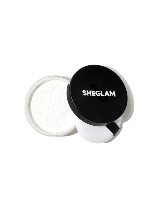 SHEGLAM Baked Glow Setting Powder Oil Control Loose Face Powder Translucent Pore-Less Flawless Smooths Fine Lines Glowy Powder - Translucent