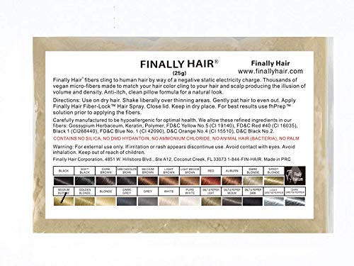 Hair Building Fibers 25 gram (ammonium chloride free) Refill Bag by Finally Hair. Compatible Replacement/Refill for Toppik Xfusion (Medium Blonde)