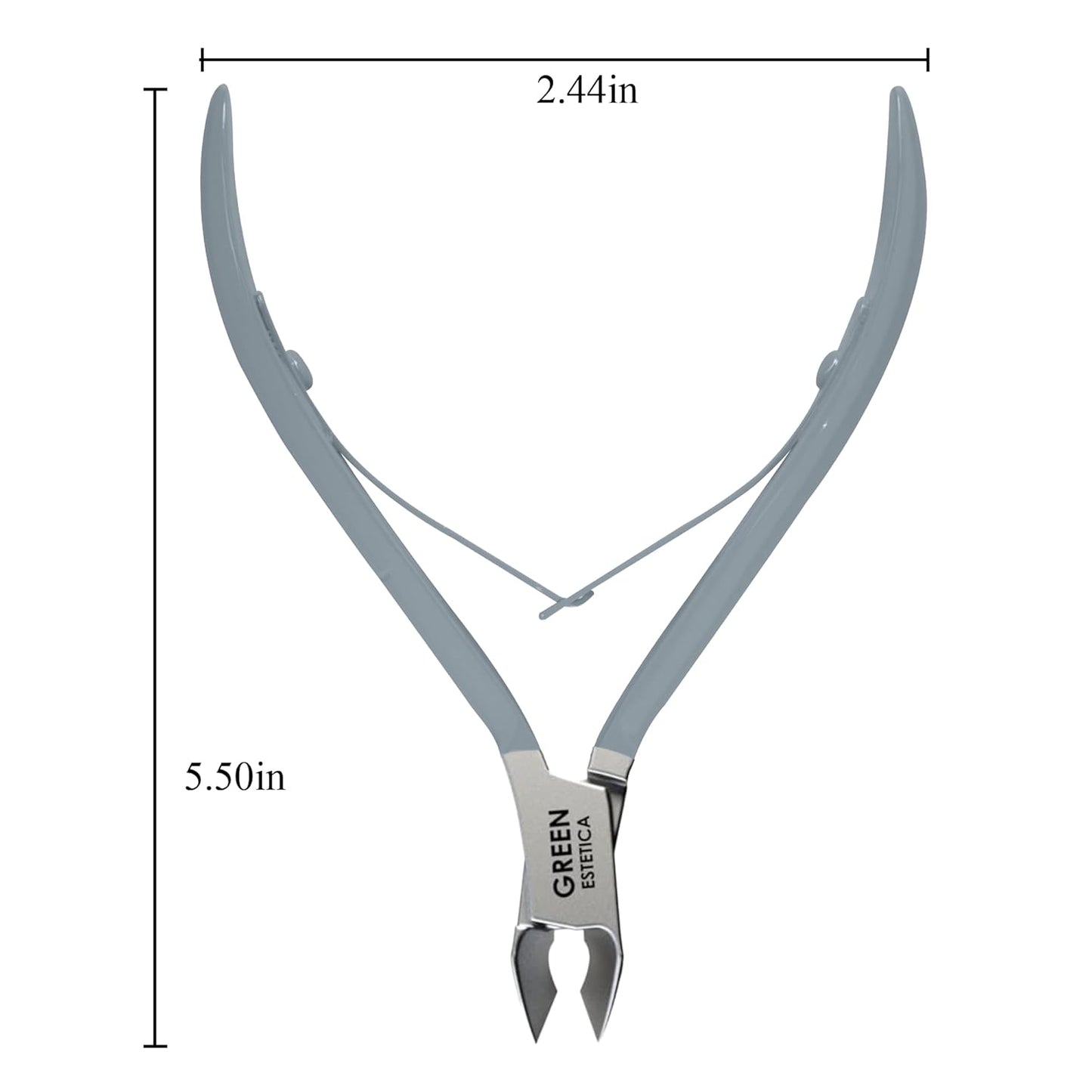 Professional Cuticle Trimmer Nail Cuticle Cutter Stainless Steel Cuticle Nippers with Sharp Blades of Cuticle Remover Clippers Manicure Tools Double Spring for Nail Care Pedicure Nail Tools (Gray)