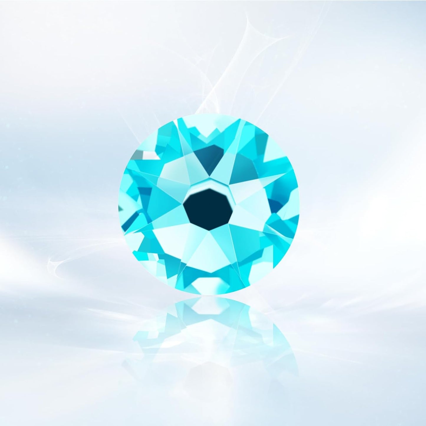 Novani Aquamarine Rhinestones 1440pcs Flat Back Round Rhinestone Style 2088 Sparkly Crystal Gemstones for Nail Art and Crafting SS16,3.8-4.0mm