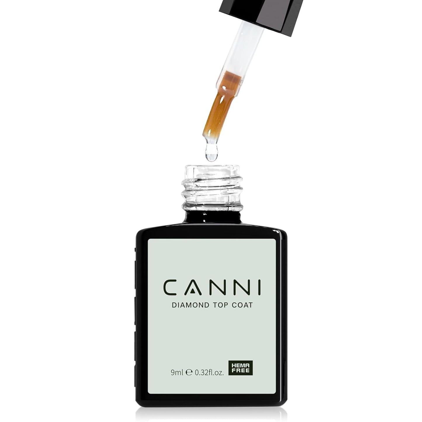 CANNI Tempered Gel Top Coat – 9ML High-Gloss Soak-Off UV/LED Nail Polish Top Layer for Long-Lasting Gel Nails, DIY or Salon Use