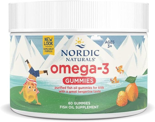 Nordic Naturals Nordic Omega-3 Gummies, Tangerine - 60 Gummies - 82 mg Total Omega-3s with EPA & DHA - Non-GMO - 30 Servings