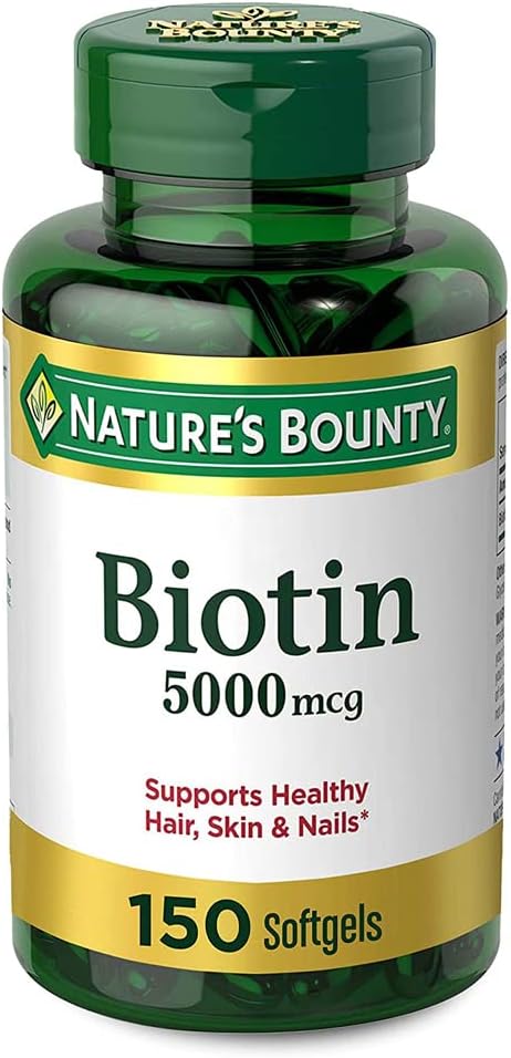 Nature's Bounty Biotin Softgels, 5000 mcg 150 ea (Pack of 2)