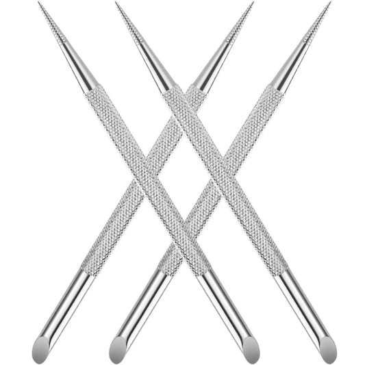 4pcs Stainless Steel Cuticle Pusher Nail Dotting Pen Metal Dead Skin Remover for Professional Manicure Pedicure Nail Art Care Tools