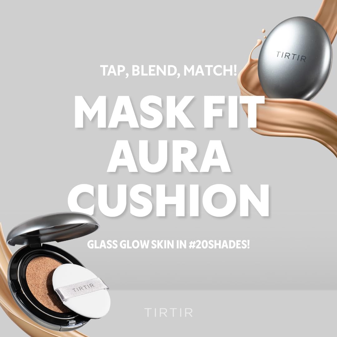 [*Mini Size*] TIRTIR Aura Glow Silver Cushion | Korean Cushion Foundation, (#27N Camel, 0.15 Fl Oz)