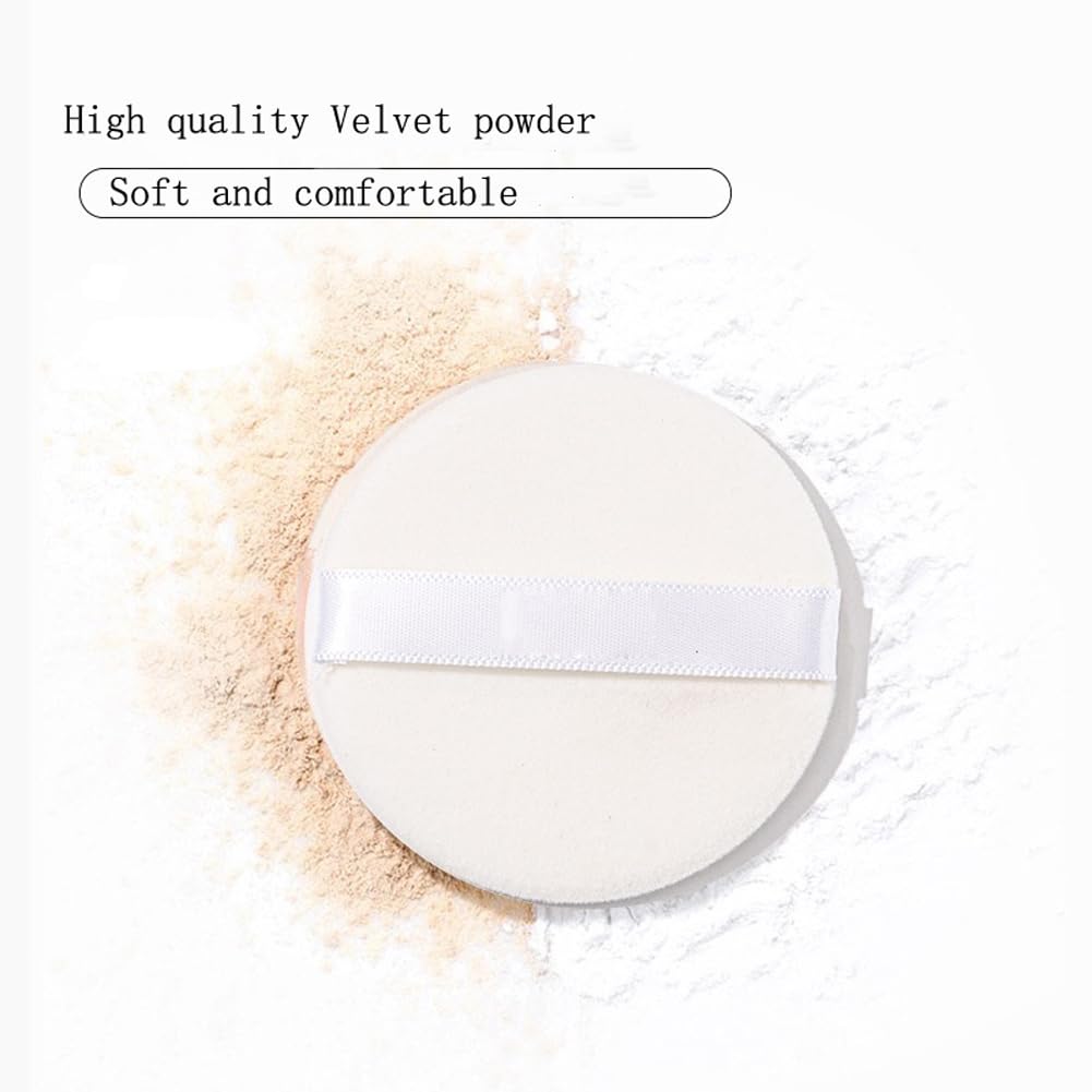 Empty Plastic Loose Powder Compact Container with Velvet Powder puff Mirror and Elasticated Net Sifter,Empty Reusable Powder box, 5g Portable DIY Makeup Powder case