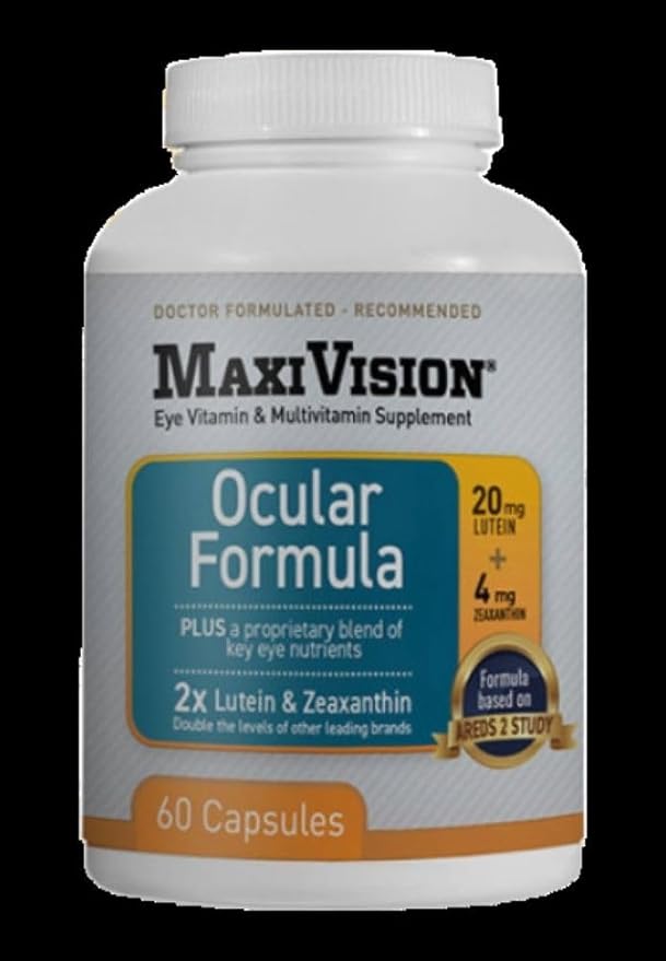MaxiVision® Ocular Formula - AREDS2 - Eye Vitamins & Multivitamin - Lutein and Zeaxanthin - 1 Bottle (60 Capsules)